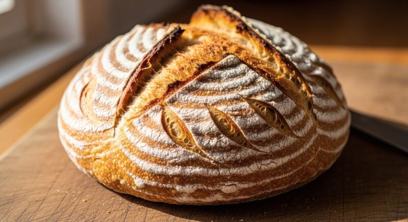 Zuurdesembrood vers uit de oven